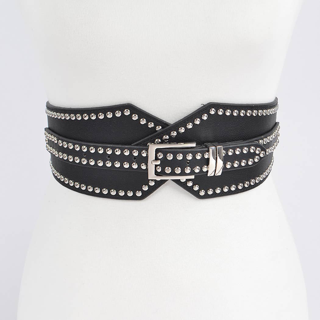 Studded Wide Stretch Belt