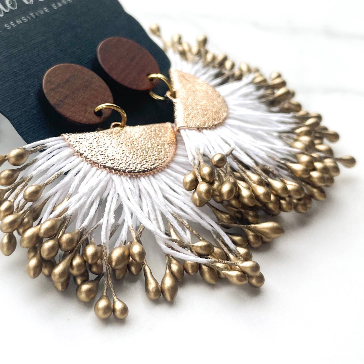 Utopia Polished Wood Dangle Earrings