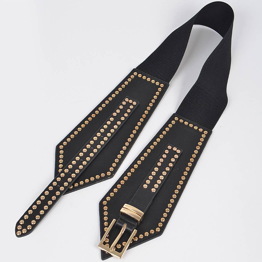 Studded Wide Stretch Belt