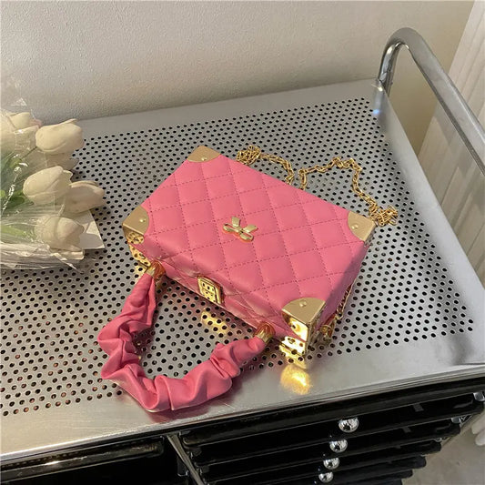 Petite Quilted Box Bag with Bow Detail