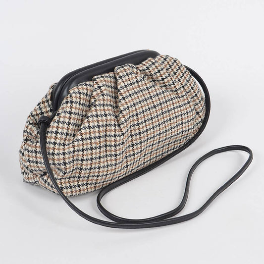Houndstooth Pattern Crossbody Bag