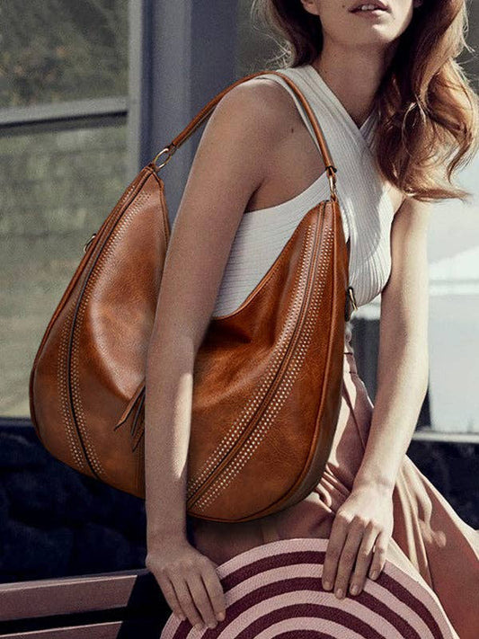 Classic Large Slouchy Hobo - Brown