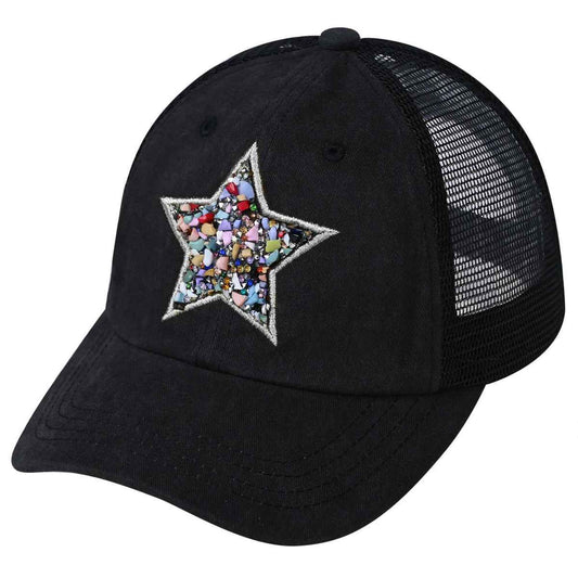 BAB8038 Star Stone Embellishment Baseball Cap