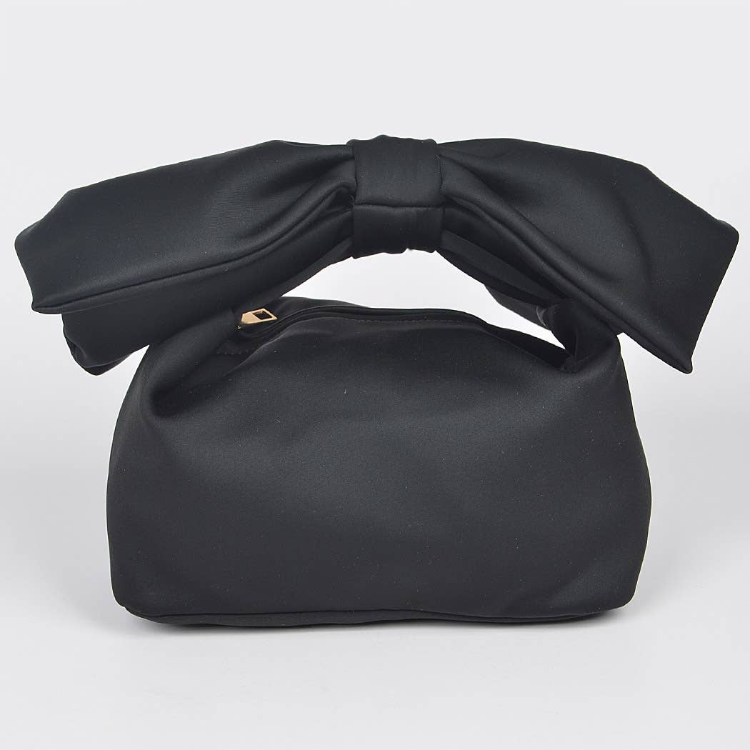 Bow Handle Nylon Clutch Bag