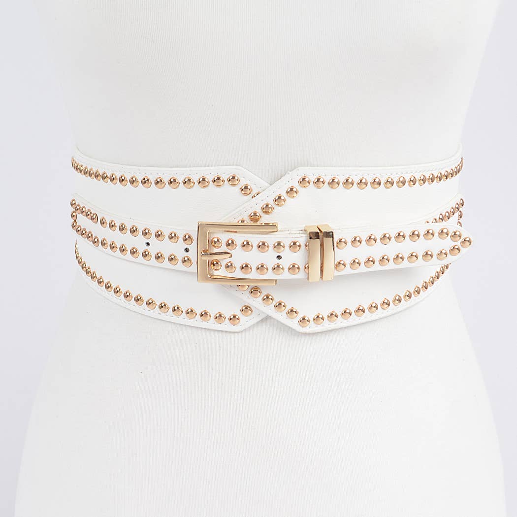 Studded Wide Stretch Belt