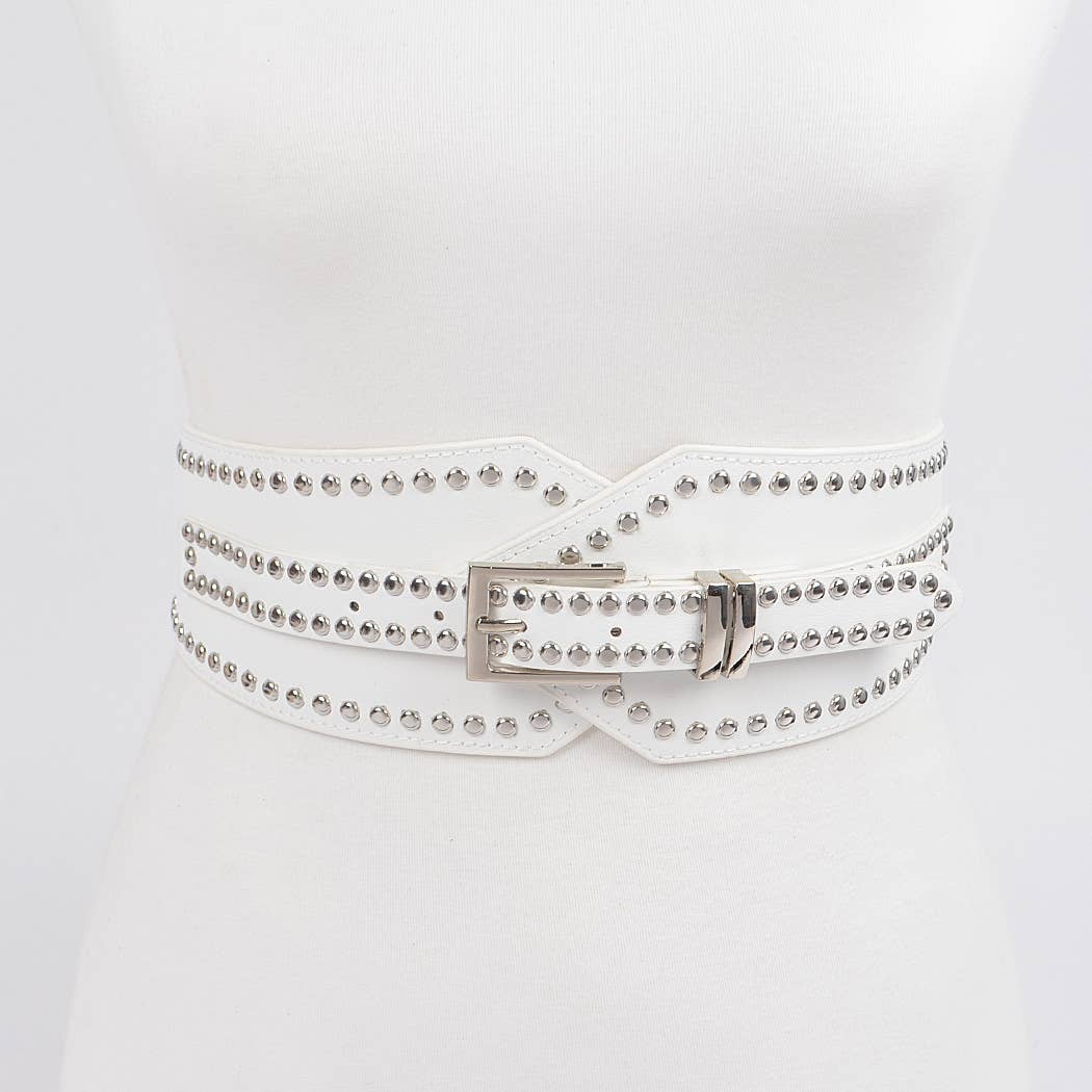 Studded Wide Stretch Belt