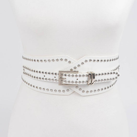 Studded Wide Stretch Belt
