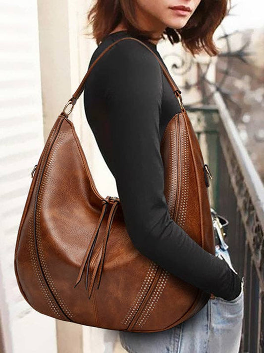 Classic Large Slouchy Hobo - Brown