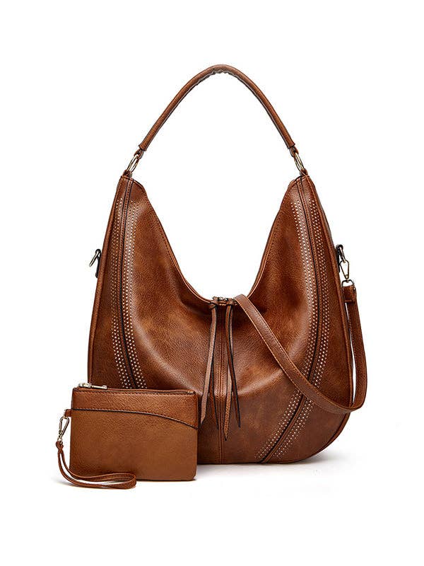 Classic Large Slouchy Hobo - Brown