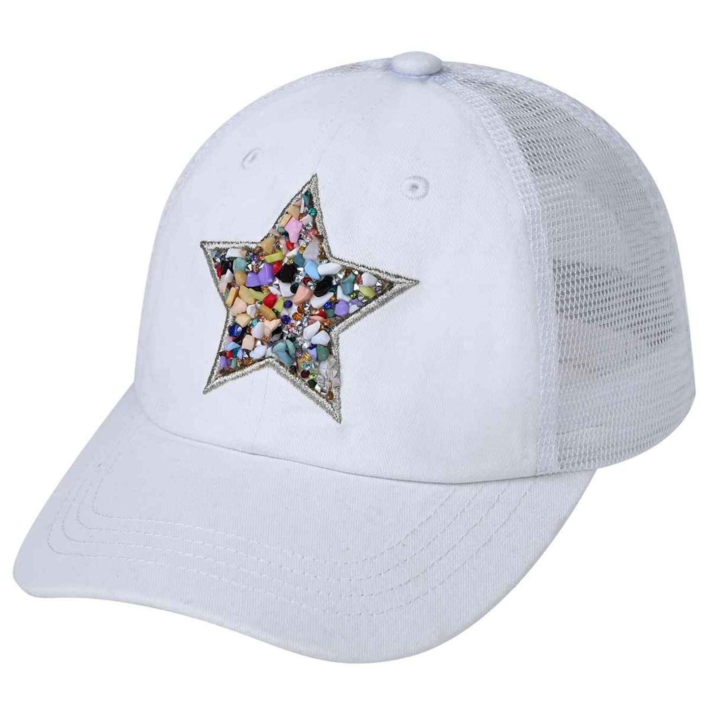 BAB8038 Star Stone Embellishment Baseball Cap