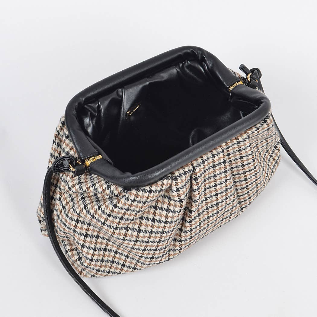 Houndstooth Pattern Crossbody Bag