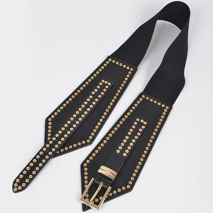 Studded Wide Stretch Belt