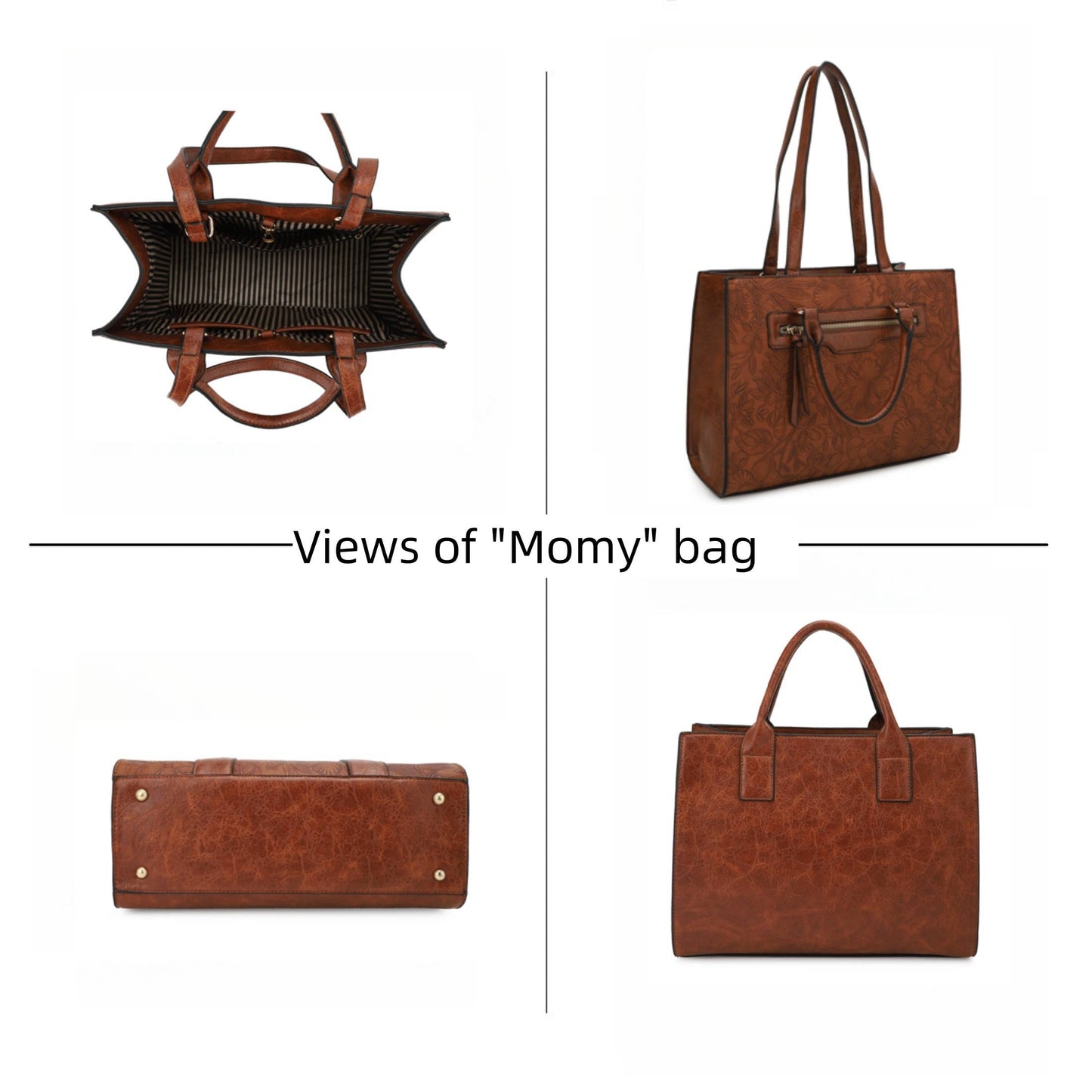 2-in-1 Hibiscus Embossed Tote Bag Set - CLEARANCE