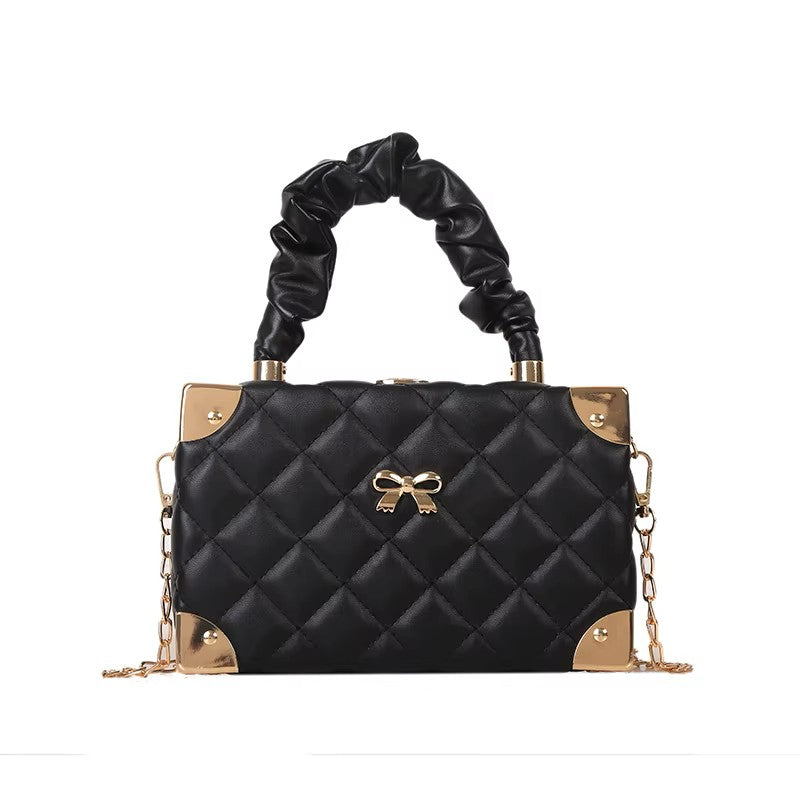 Petite Quilted Box Bag with Bow Detail