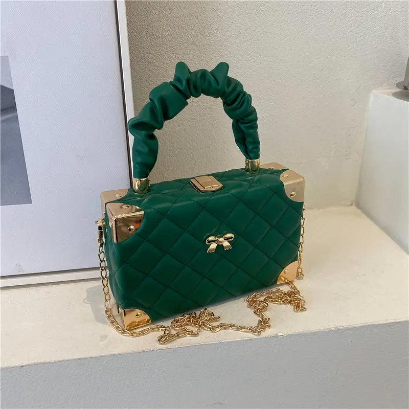 Petite Quilted Box Bag with Bow Detail