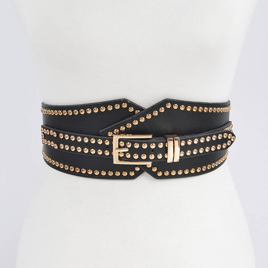 Studded Wide Stretch Belt
