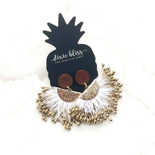 Utopia Polished Wood Dangle Earrings