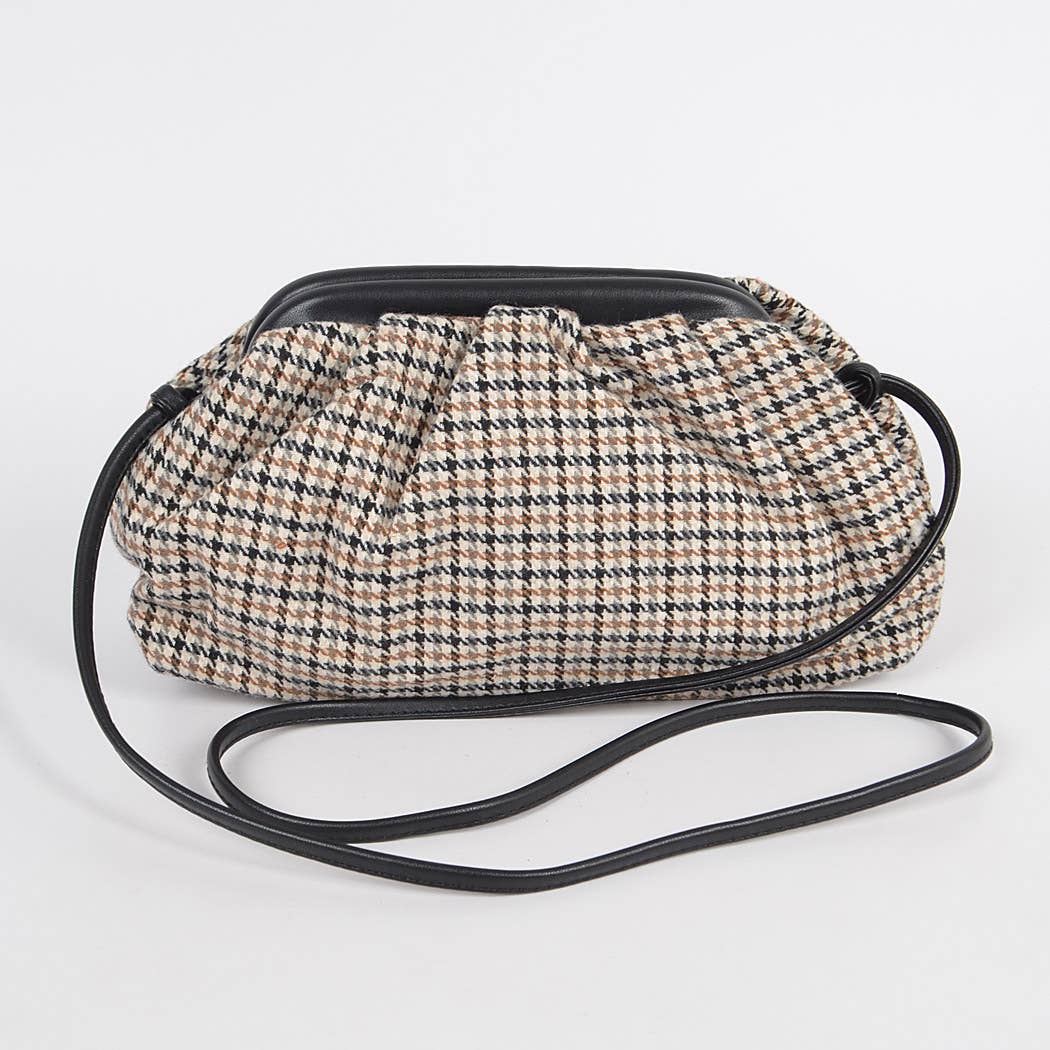 Houndstooth Pattern Crossbody Bag