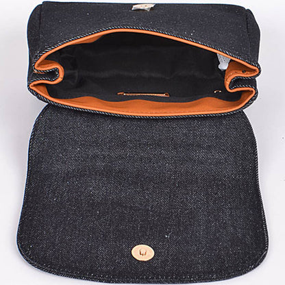 Embroidered Denim Mini Crossbody Bag