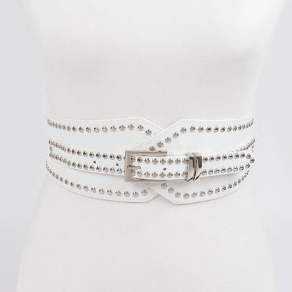 Studded Wide Stretch Belt