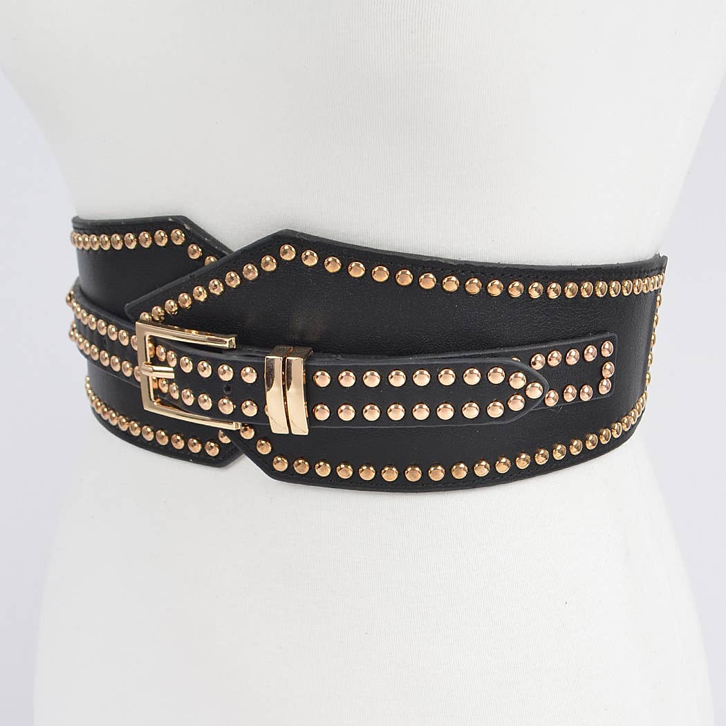 Studded Wide Stretch Belt